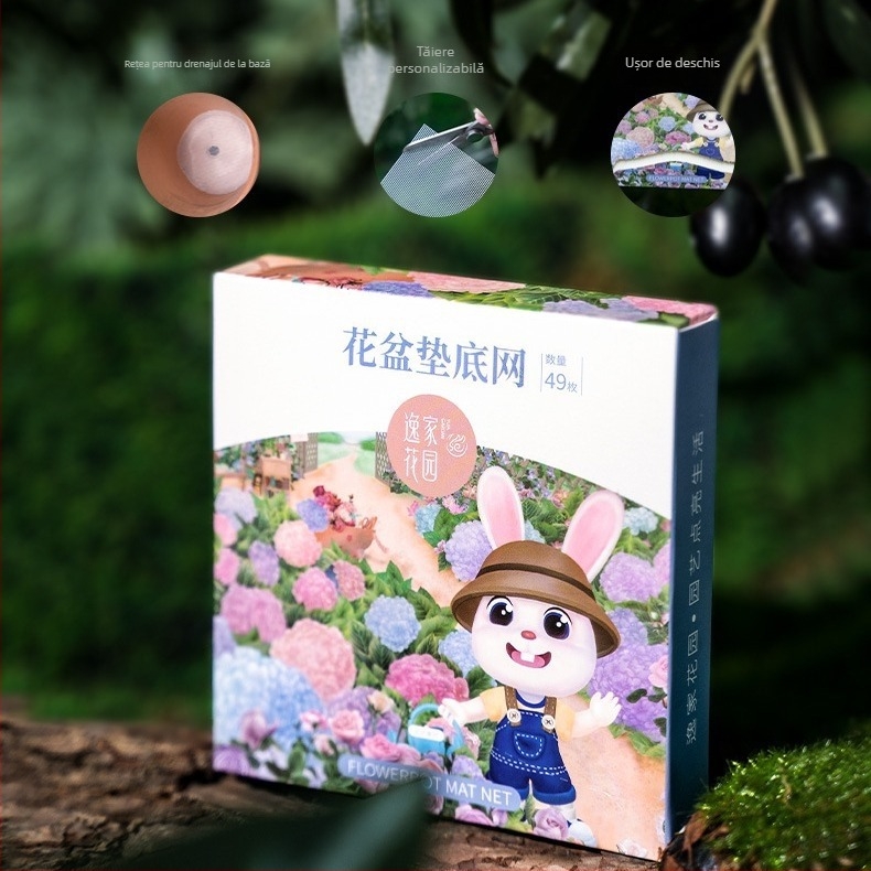 Pad decorativ pentru fundul ghivecelor cu plasă, poliester, protecție împotriva scurgerilor de pământ, Plant xun