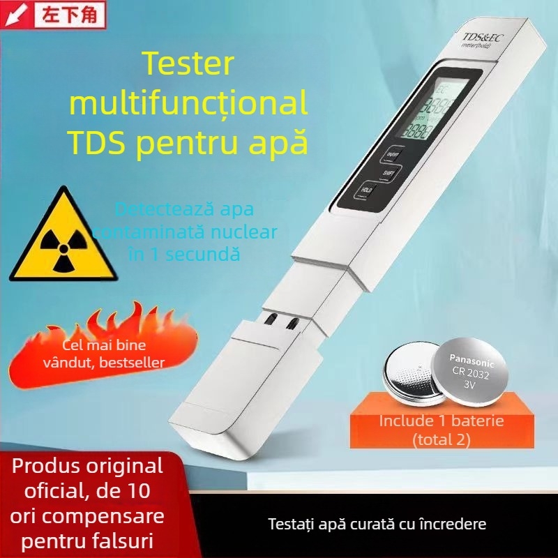 Five man Analizator portabil de calitate a apei – Trei în unu: temperatură, conductivitate (EC) și TDS – Model 1