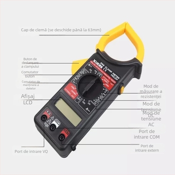 WestJet multimetru digital tip clemă, protecție anti-arzare, voltmetru AC, afișaj digital, domeniu de capacitanță 4