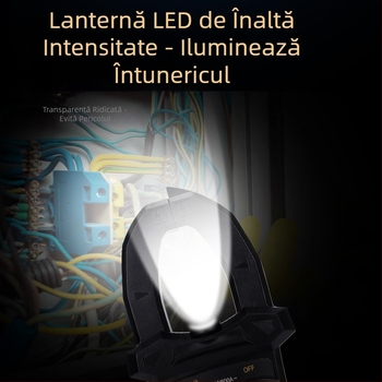 Ampermetru cu clemă digital, multimetru multifuncțional, gamă 600A, afișaj 1999