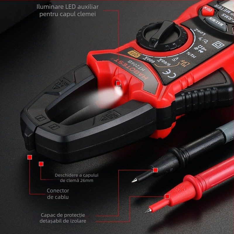 HABOTEST HT206B 600A AC ampermetru cu clemă, afișaj digital, precizie înaltă