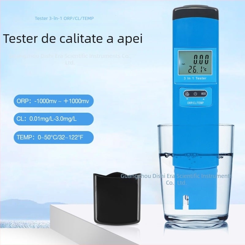 Analizor de calitate a apei – ORP, clor și temperatură (trei în unu) pentru acvarii, piscine și apă de robinet