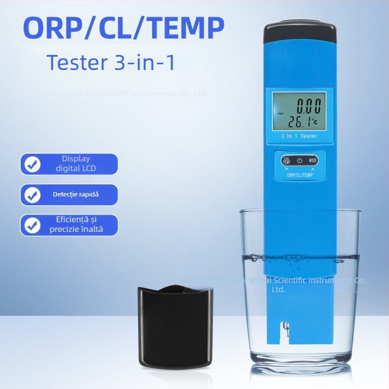 Analizor de calitate a apei – ORP, clor și temperatură (trei în unu) pentru acvarii, piscine și apă de robinet