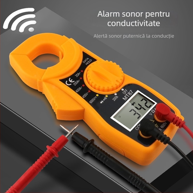 MT87 Multimetru digital cu clemă, afișaj digital, protecție completă, test de continuitate cu semnal sonor, măsurare curent