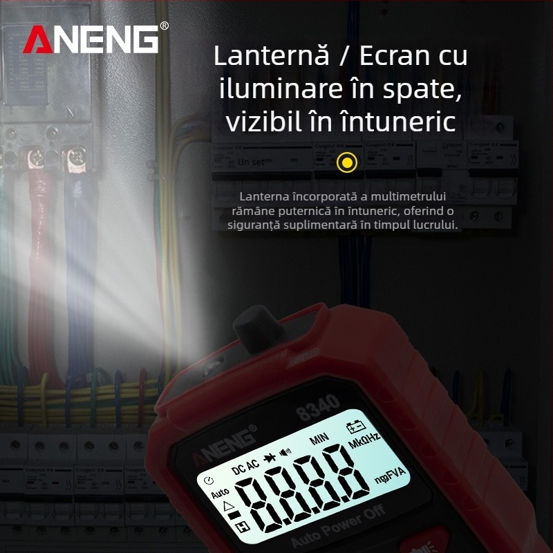 ANENG multimetru digital cu interval automat, precizie înaltă, protecție împotriva arderii, design compact de buzunar, pentru uz casnic