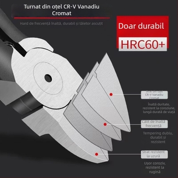 Clește diagonale pentru electricieni - oțel crom-vanadiu, clasă industrială, greutate 0,13 kg