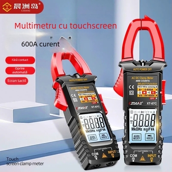 Ampermetru cu clemă, ecran tactil inteligent, precizie înaltă, afișaj iluminat, pentru electricieni și întreținere la domiciliu, protejat împotriva arderii, multimetr