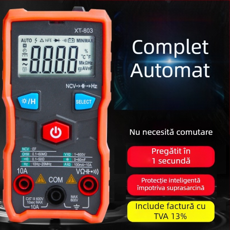 Multimetru digital cu gamă automată, măsurător de capacitate de înaltă precizie, compact