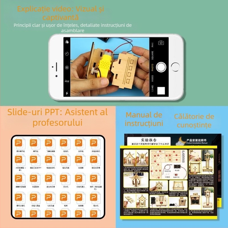 Dinamometru cu arc – Jucărie educațională din lemn pentru 7–14 ani, cu pungă, logo OEM