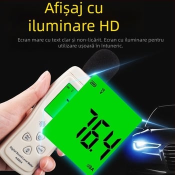 AS804 măsurător zgomot digital, portabil, interval 30-130 dBA, precizie 1.5 dB, rezoluție 0.1 dB