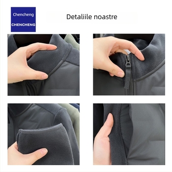 Geacă din puf pentru bărbați, iarnă, guler înalt, fermoar, gros, umplere 35 g puf, conținut puf 91–95%