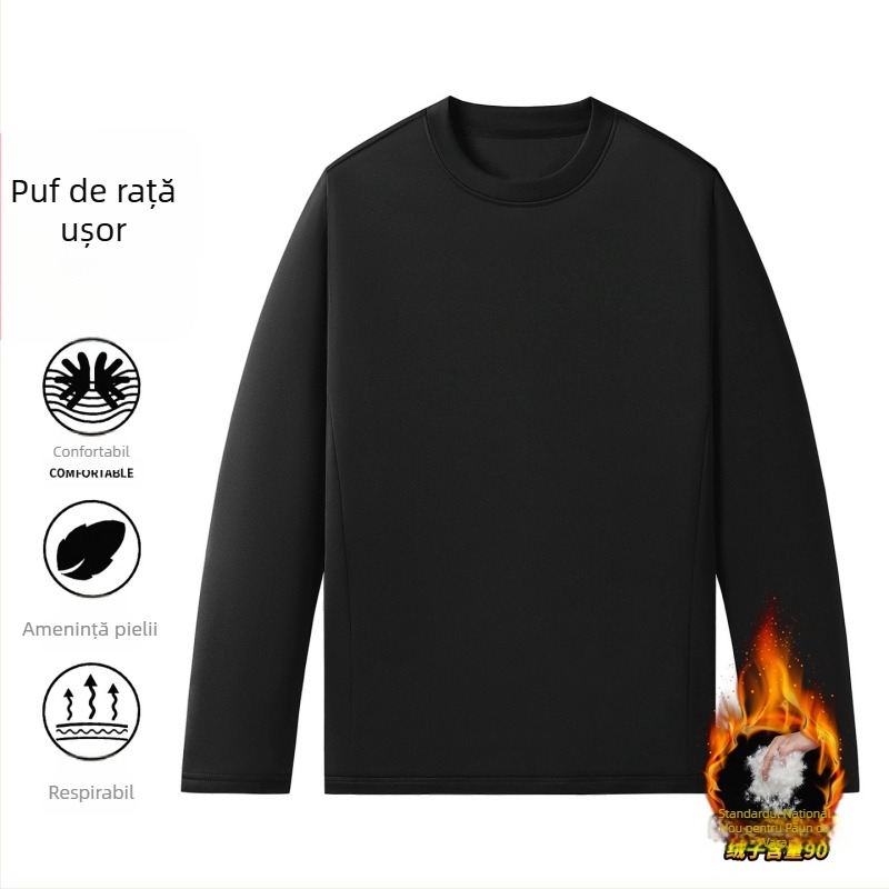 Geacă de puf, croială lejeră, guler fără guler, fără glugă, umplutură: puf de gâscă alb 86–90%