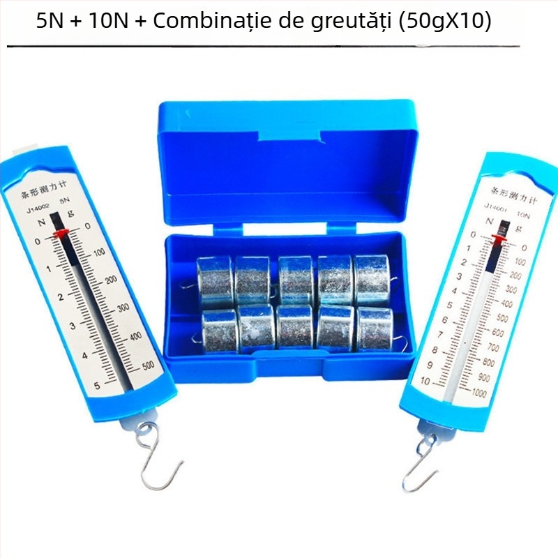 Dinamometru cu arc de 5N cu cârlig metalic – instrument educațional de mecanică pentru învățământul primar și gimnazial