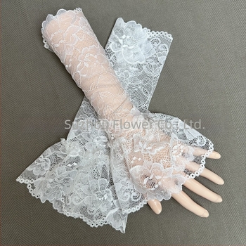 Mănuși de mireasă din dantelă, croială scurtă, lână, elegante pentru ședințe foto de nuntă