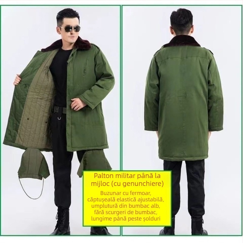 Palton lung, versiune coreeană, croială lejeră, țesătură corduroy, conținut de in sub 10%