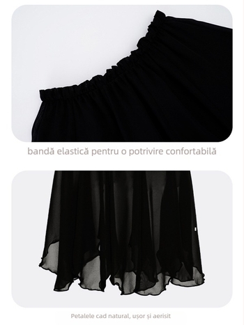 Fustă de balet pentru femei, fustă din chiffon în straturi cu design petale, cod YL2534 (material: fibră chimică; compoziție: poliester; conținut: 100%)