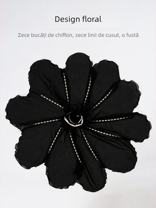 Fustă de balet pentru femei, fustă din chiffon în straturi cu design petale, cod YL2534 (material: fibră chimică; compoziție: poliester; conținut: 100%)