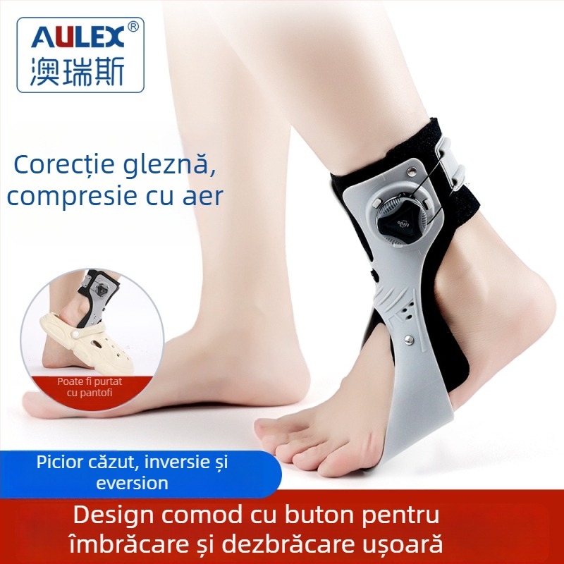 Protecție pentru gleznă cu airbag, potrivire universală, suport reglabil, corp din plastic, marcă Aulex/Ares