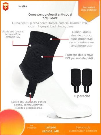 Protector de gleznă cu design îngroșat pentru fotbal, fibră poliesterică, pentru adulți