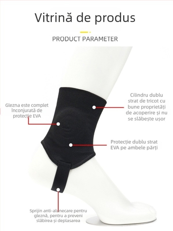 Protector de gleznă cu design îngroșat pentru fotbal, fibră poliesterică, pentru adulți