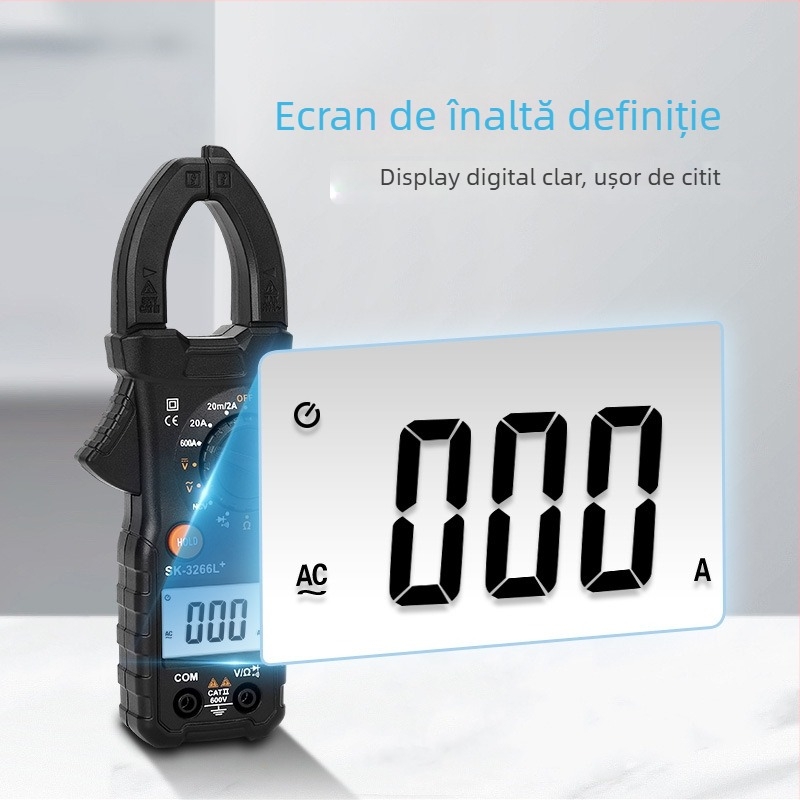 Multimetru digital cu clemă 3266L, gamă automată, multifuncțional, afișaj 1999 valori