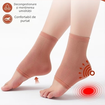 Șosete de protecție a călcâiului din bumbac cu gel de silicon, pentru toate sezoanele, din colecția Foot product collection.