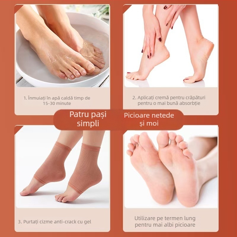 Șosete de protecție a călcâiului din bumbac cu gel de silicon, pentru toate sezoanele, din colecția Foot product collection.