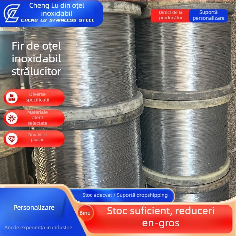Oțel inoxidabil 304, sârmă moale (annealată), suprafață lucioasă, personalizabil, neprocesabil