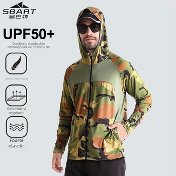 Jachetă de exterior pentru pescuit, model camuflat, protecție UV UPF50, uscare rapidă, respirabilă