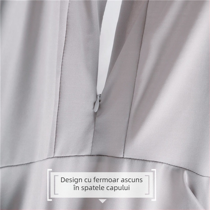 Jachetă lungă cu glugă pentru exterior, din Nylon, protecție UV UPF50+, uscare rapidă și respirabilă