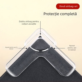 Protector de colț anti-coliziune pentru ferestre cu deschidere spre interior, cadru din aluminiu Broken-Bridge, unghi drept, pernă moale de protecție, 1 buc