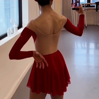 Body de balet pentru dans, mâneci lungi, model contur corp, versiune JAC, model YL2353