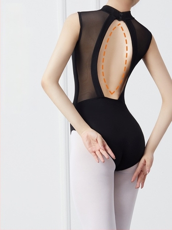 Body balet pentru femei adulte, fără mâneci, spate decupat, din bumbac 90%, toate sezoanele, pentru balet, dans modern și reprezentații pe scenă