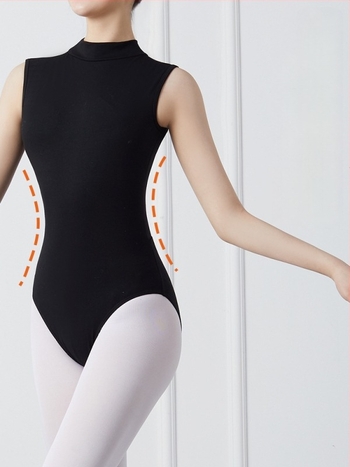 Body balet pentru femei adulte, fără mâneci, spate decupat, din bumbac 90%, toate sezoanele, pentru balet, dans modern și reprezentații pe scenă