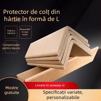 Protector de colț în formă de L din hârtie, hârtie Kraft, tehnologie pentru colțuri din hârtie, logo Brown Shuo imprimat