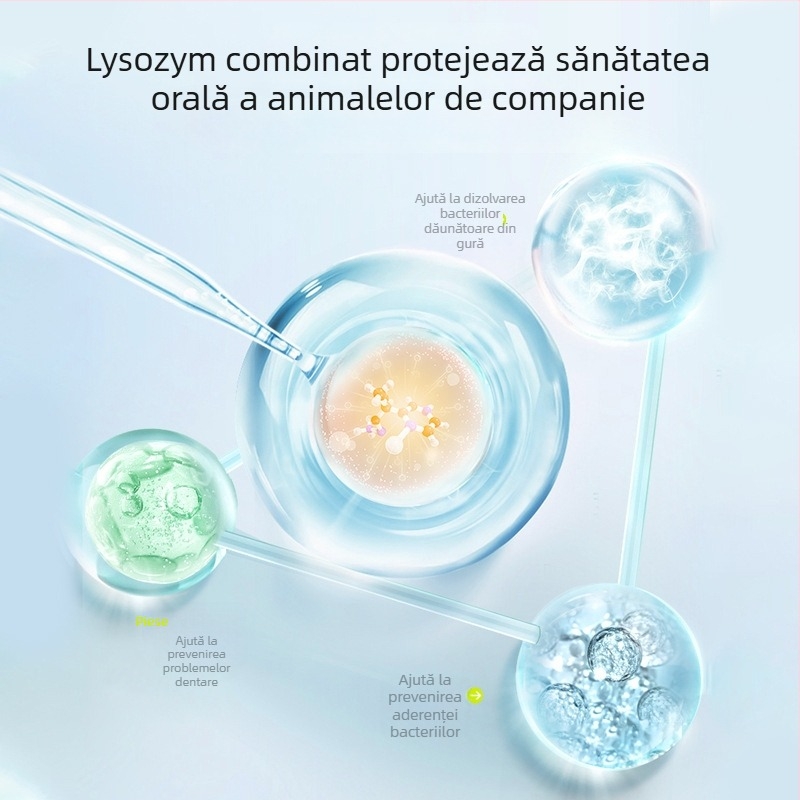 Spray de prospețime orală pentru animale de companie — respirație proaspătă, curățare dentară, spray pentru calcul dentar; Laughing Pet, plastic ecologic