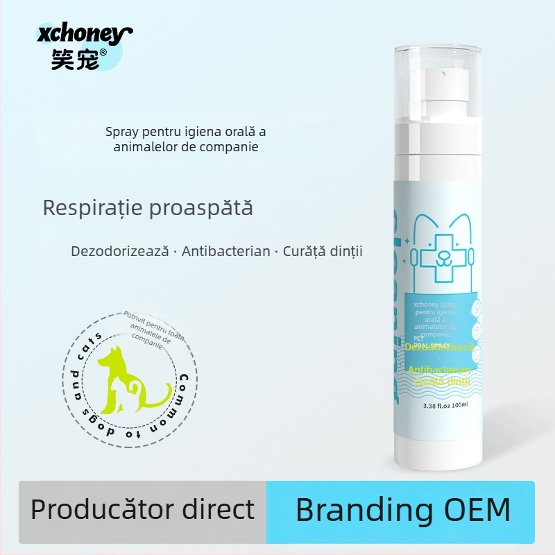 Spray de îngrijire orală pentru animale de companie - prospețimea respirației, plastic ecologic, utilizare universală (Brand: Xiao Chong)