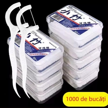 Small Bamboo bețișoare dentare din plastic, de unică folosință, 50–80 buc./pachet, familie