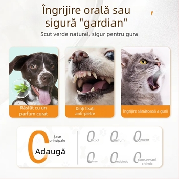 Spray de igienă orală pentru animale de companie – pentru pisici și câini, antibacterian și antiinflamator, respirație proaspătă, elimină tartrul și petele, îngrijire gingivală