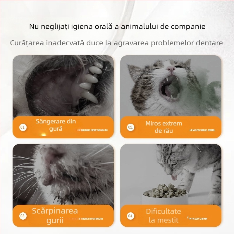 Spray de igienă orală pentru animale de companie – pentru pisici și câini, antibacterian și antiinflamator, respirație proaspătă, elimină tartrul și petele, îngrijire gingivală