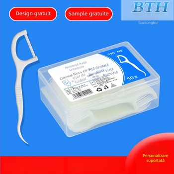 Bețișoare de ață dentară – ultra-fine, plat, din plastic, de unică folosință, 30–50 bucăți, ambalaj de 300 de seturi