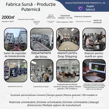 Pulover tricotat cu guler rotund, tricot cablu, croi lejer, mâneci lungi, 100% poliester