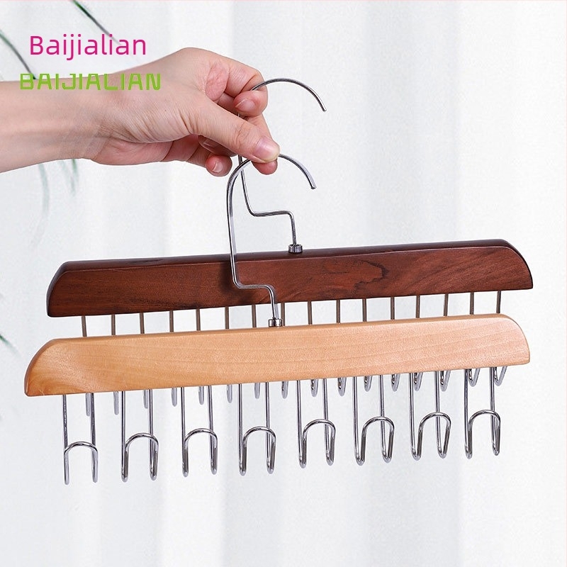 Suport din lemn pentru cravate cu depozitare multifuncțională pentru lenjerie și cârlige ondulate pentru uscare, stil modern minimalist, set 2 buc.