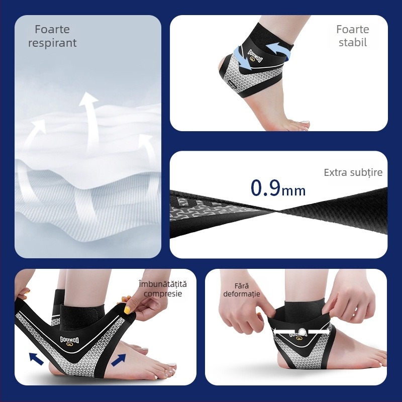 Gounod Suport pentru gleznă pentru sport – bandă de compresie Nylon-Spandex pentru baschet, alergare, ciclism și drumeții