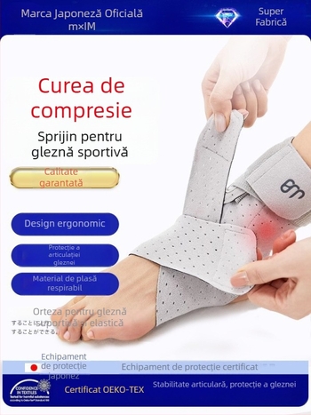 Protector de gleznă cu funcție anti-întindere, material SBR, pentru adulți, fotbal, curele ușoare ce respiră