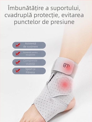 Protector de gleznă cu funcție anti-întindere, material SBR, pentru adulți, fotbal, curele ușoare ce respiră