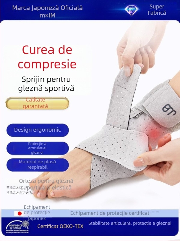 Protector de gleznă cu funcție anti-întindere, material SBR, pentru adulți, fotbal, curele ușoare ce respiră