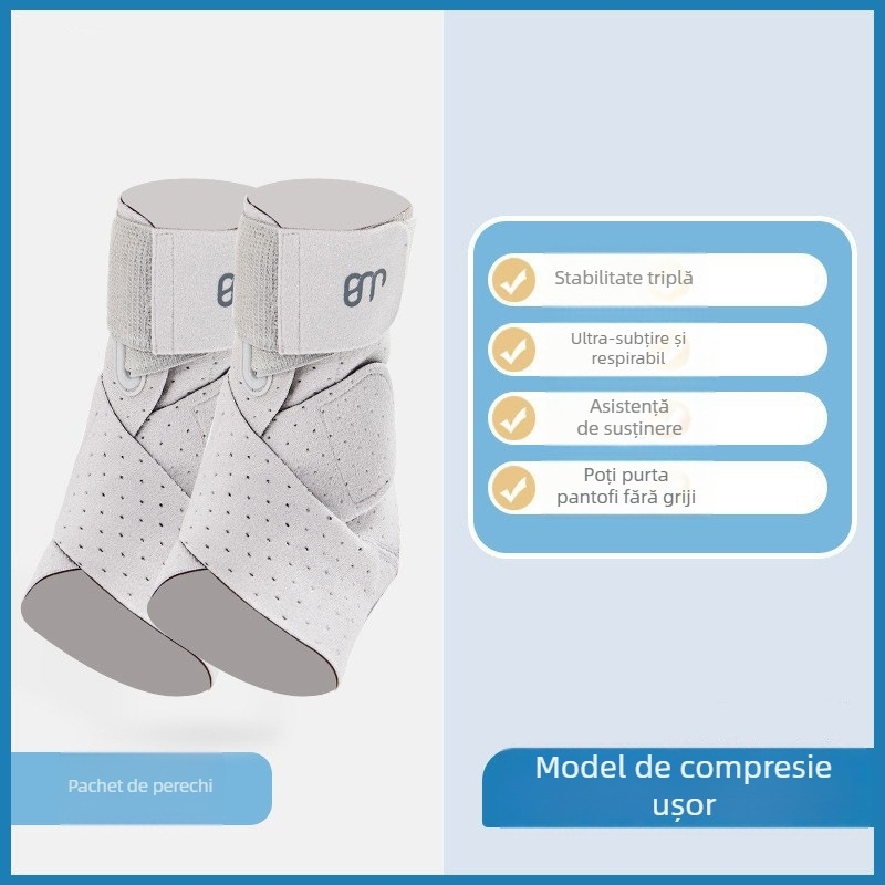 Protector de gleznă cu funcție anti-întindere, material SBR, pentru adulți, fotbal, curele ușoare ce respiră