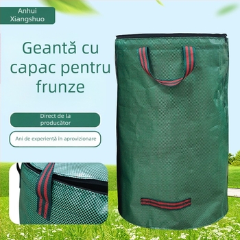 Sac de colectare pentru grădină cu capac, impermeabil, din plastic, capacitate 120–500 L, ecologic, pentru colectarea deșeurilor din grădină