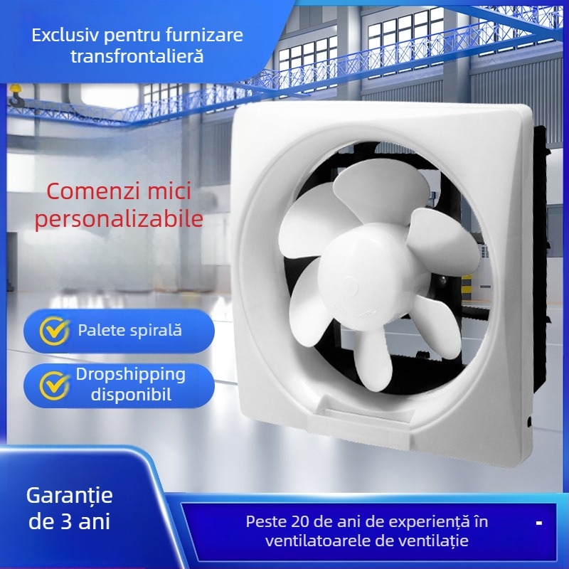 Ventilator de evacuare tip fereastră cu lamele – 230x230 mm, 220V, 50Hz, Montaj suspendat